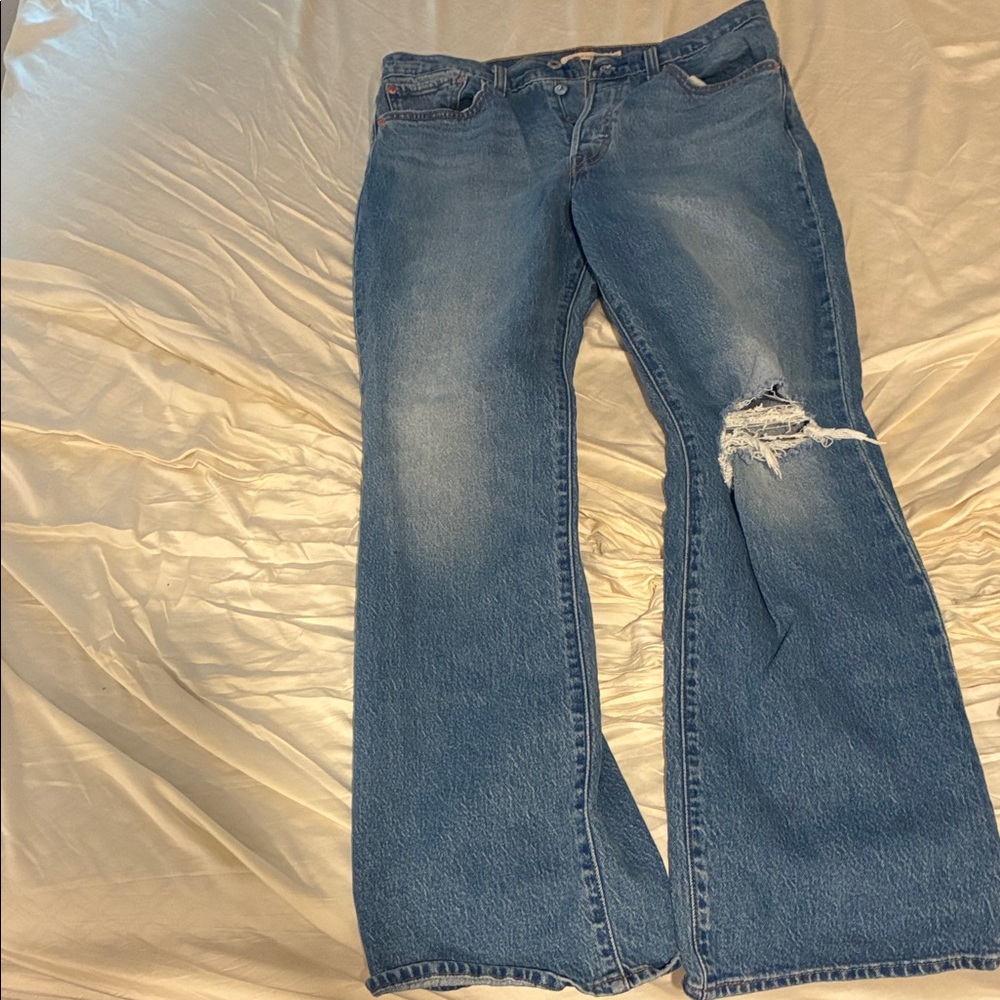 Levi's Distressed Blue Flare Jeans